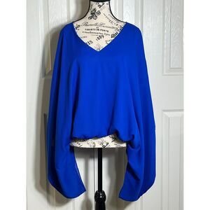 NWT Caramela Royal Kate Boutique Batwing Royal Blue Boho Chic Med Oversized